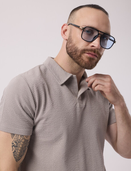 Remera cloque lisa gris