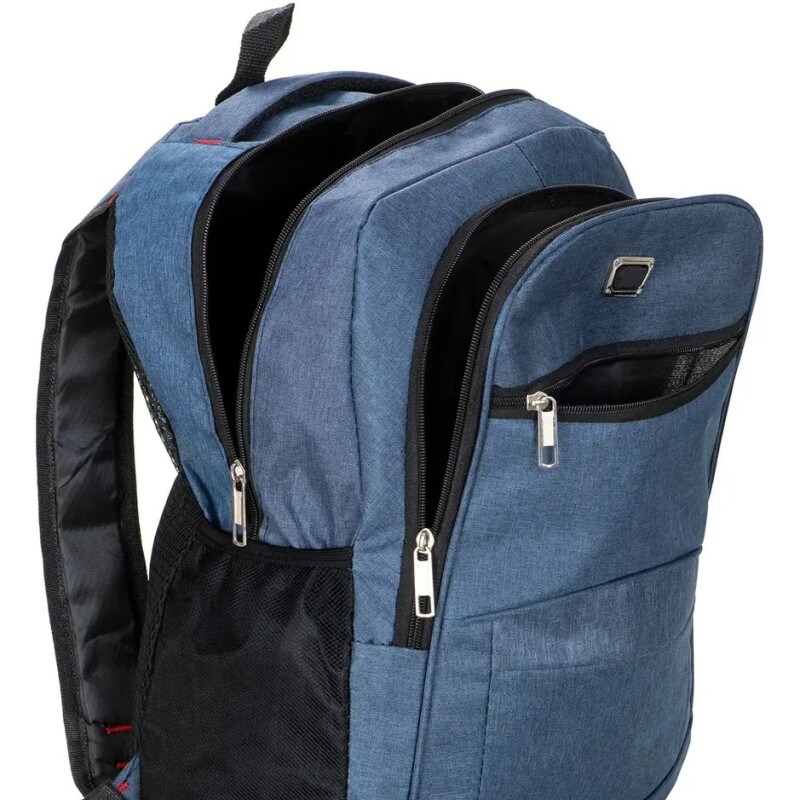 Mochila Liceal Escolar Urbana 3 Cierres azul