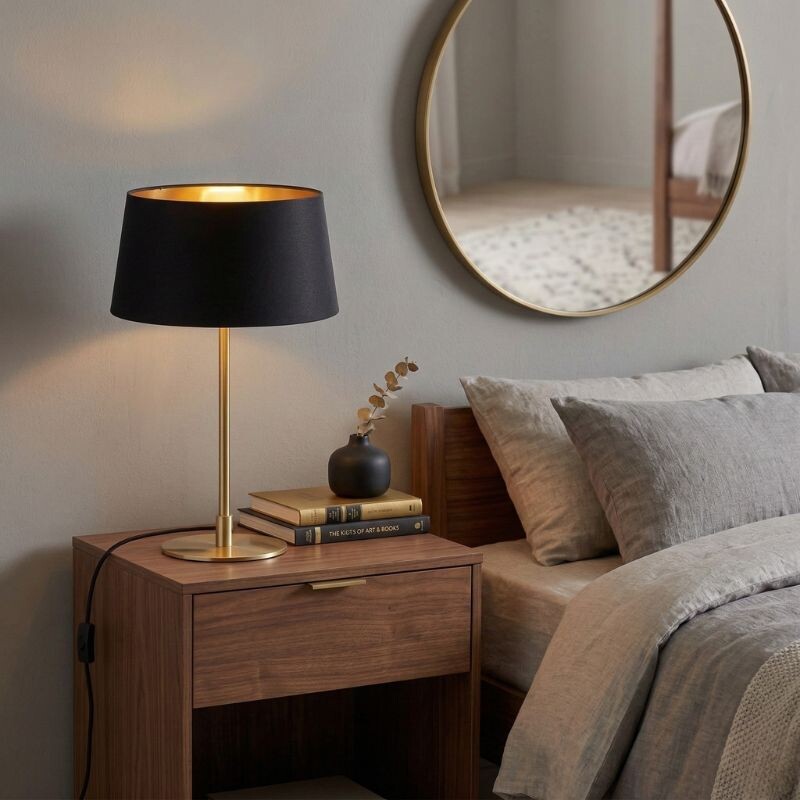 ARTEFACTO DECORATIVO DE MESA BENSON Lámpara De Mesa Benson Negro