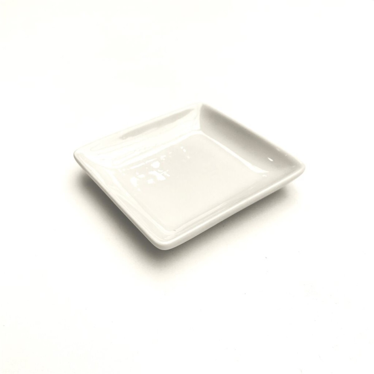 PLATO CUADRADO 10x10x1.5CM PORCELANA BLANCO 