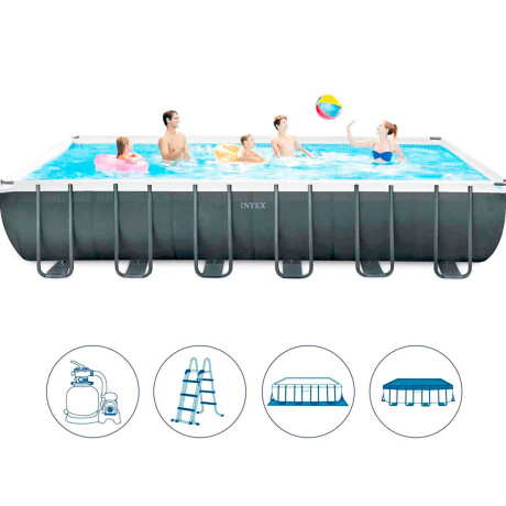 Piscina Intex Estructural 31805 L 732x366x132 + Bomba Gris