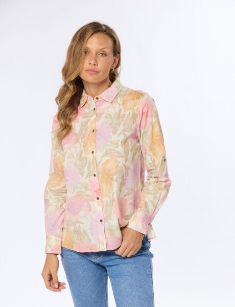 CAMISA DE LINO ESTAPADA Rosa