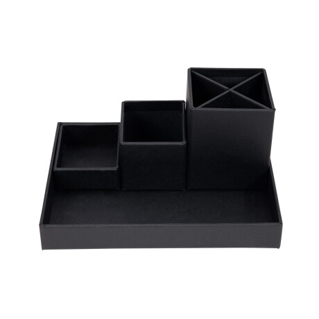 ORG ESCRITORIO 4 PIEZAS PAPEL NEGRO LENA