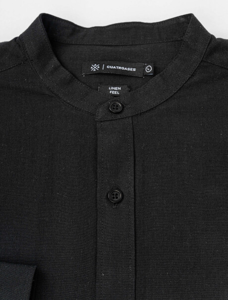 Camisa m/l efecto lino negro