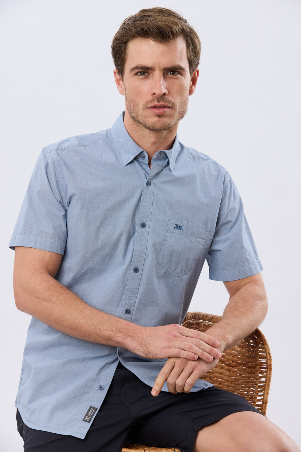 CAMISA CUADROS ALGODÓN Azul