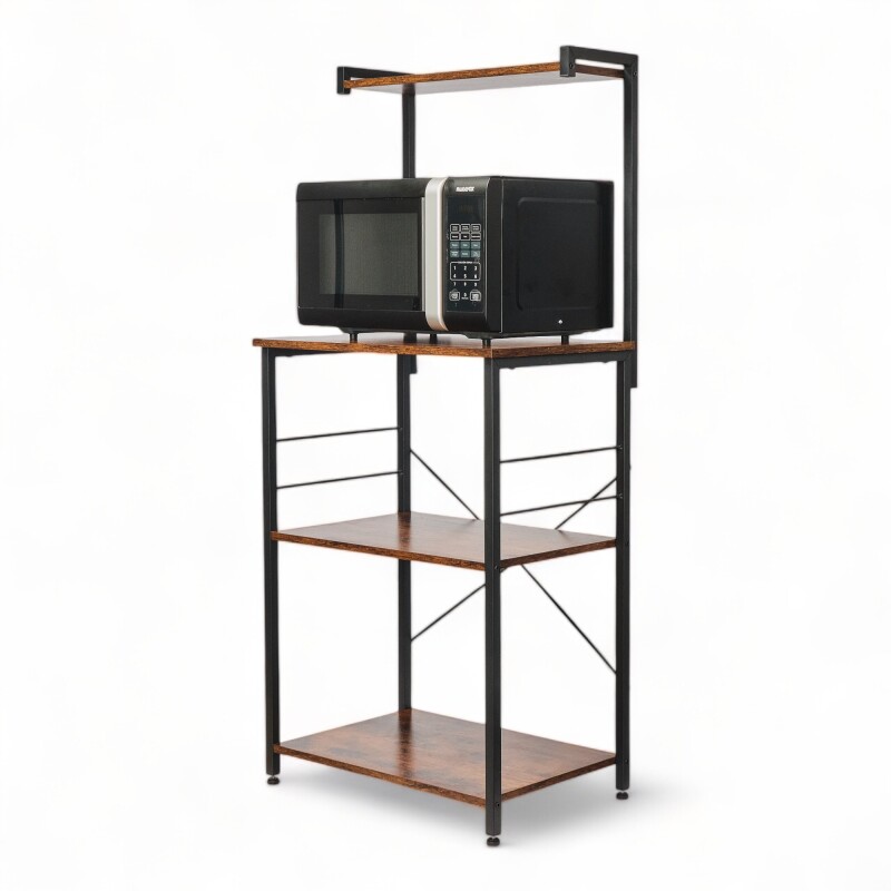 Mueble auxiliar Rack organizador 4 niveles de cocina Hierro y MDF Sin Color