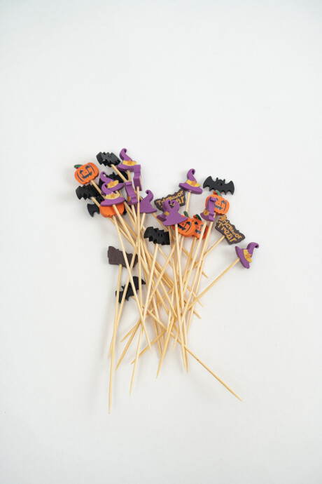 Utensillos Pinchos De Copetín Halloween, 25 Piezas Color Unico