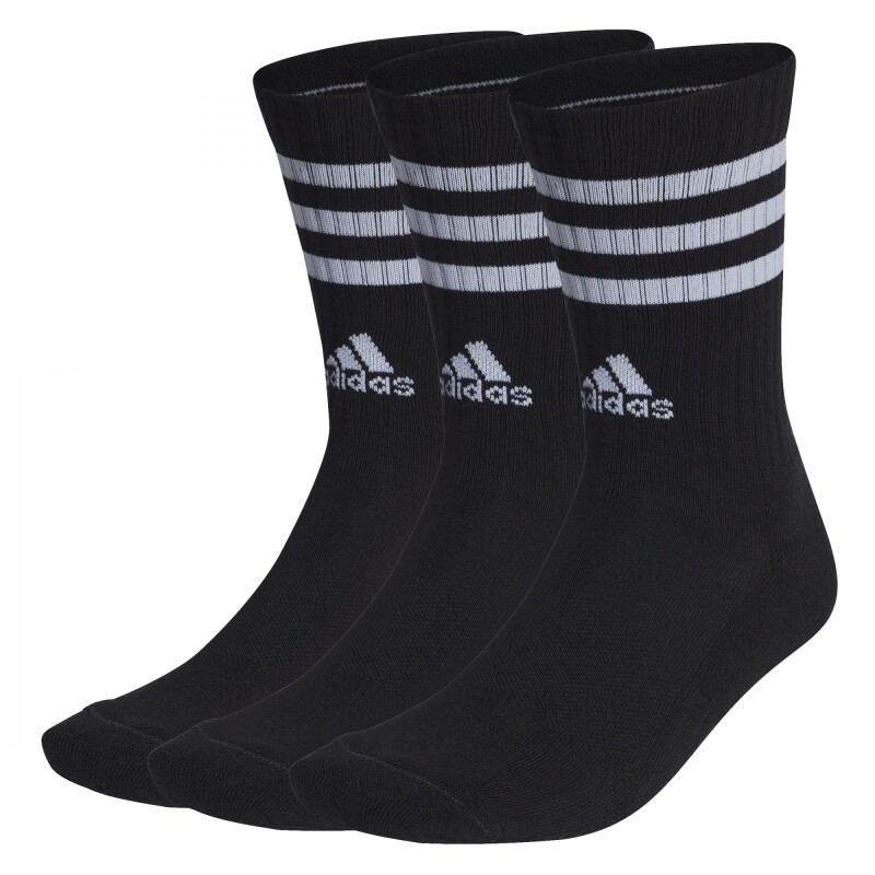 Medias Calssic Cushioned Media larga 3-Stripes 3-Pack Unisex Negro