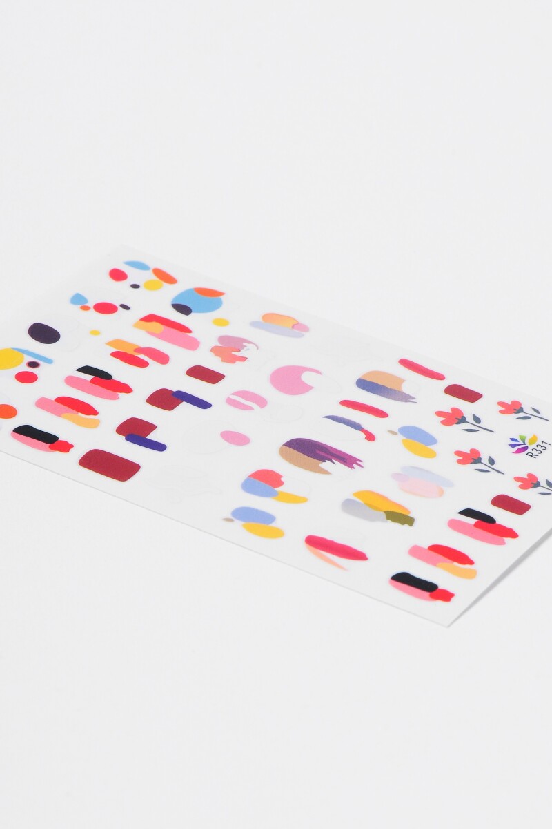 Pack stickers para uñas abstract rosa
