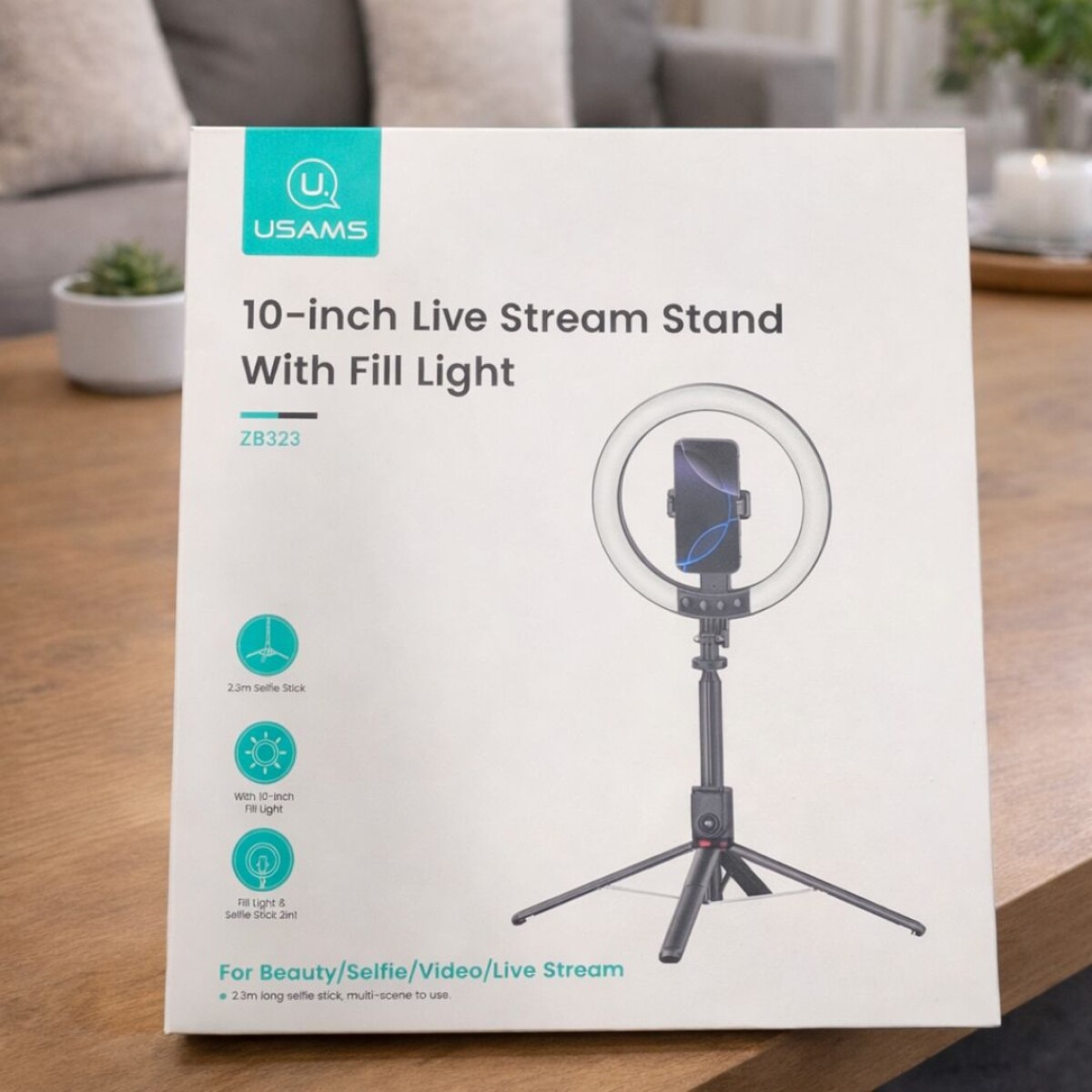 PALO DE SELFIE CON TRIPODE Y ARO DE LUZ DE 10 