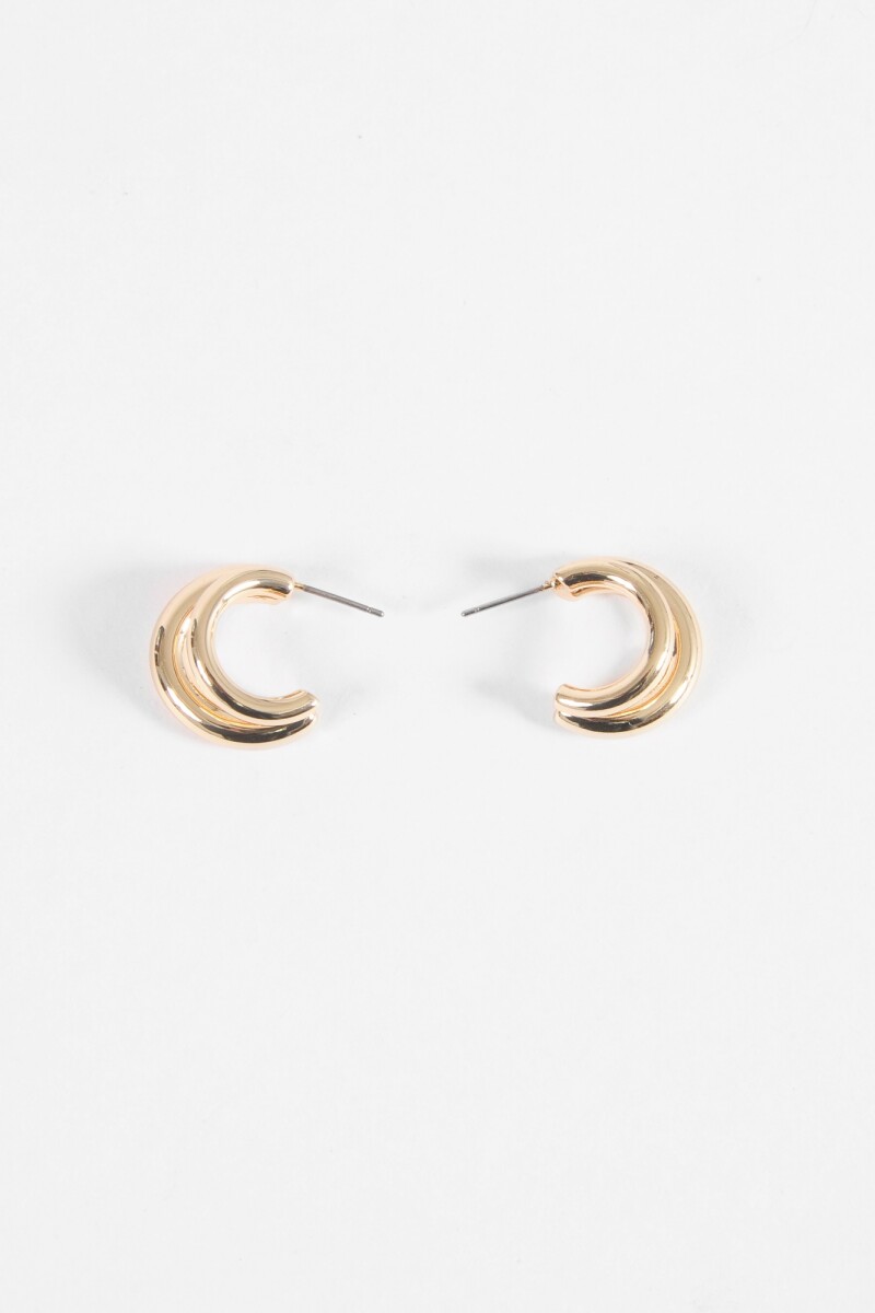 Aros doble metallic dorado