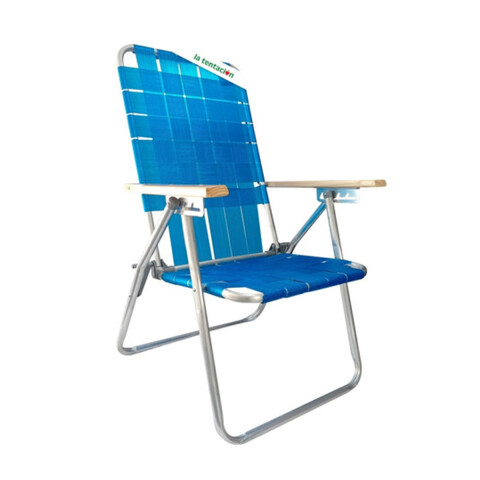 Reposera Sillón Plegable 5 Posiciones Descansar Aluminio Color Azul Reposera Sillón Plegable 5 Posiciones Descansar Aluminio Color Azul