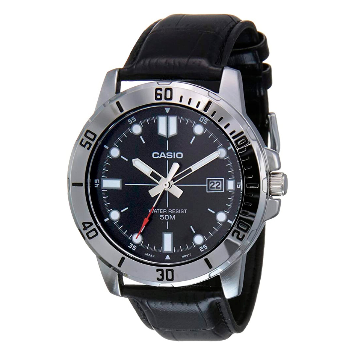 Reloj CASIO MTPVD01L-1EVUDF en Cuero Negro Esfera 45mm 