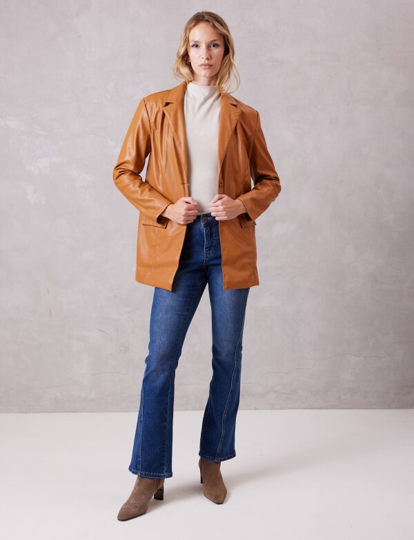 Blazer Eco Cuero Oversize TOSTADO