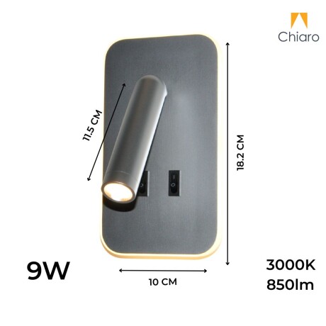 Portátil led de pared con SPOT móvil, DOBLE LUZ PLATA