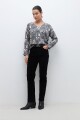 Blusa frente estampado beige