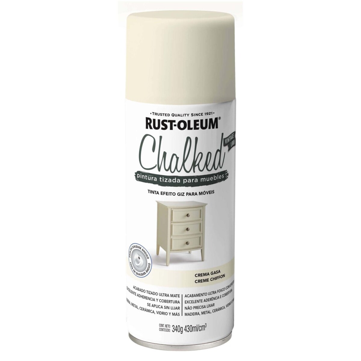 Chalked Pintura Tizada en Aerosol 340gr - Crema Gasa 