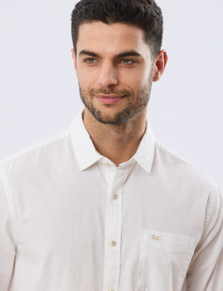CAMISA LISA DE LINO Blanco