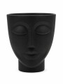 MACETA FACE MUJER PLASTICA NEGRO
