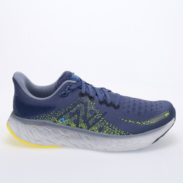 Championes de Hombre New Balance Fresh Foam 1080 V12 Azul Piedra - Amarillo