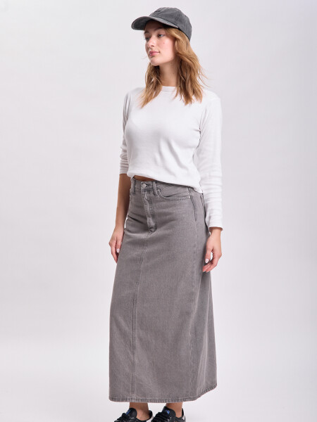 Pollera jean larga Gris