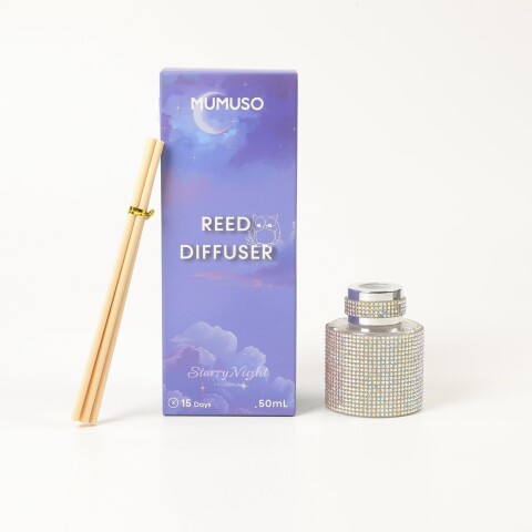 DIFUSOR DE VARILLAS NOCHE ESTRELLADA CON BRILLANTES DIAMANTES (PLATEADO/50 ML) DIFUSOR DE VARILLAS NOCHE ESTRELLADA CON BRILLANTES DIAMANTES (PLATEADO/50 ML)