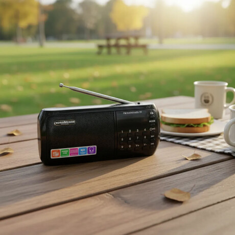 Radio Digital Portátil Nordmende AM/FM BT, USB, TF Linterna Negro