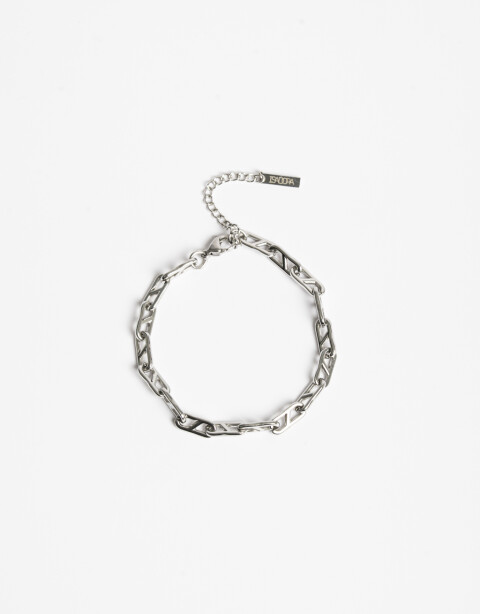 Pulseras Flexibles Metal Pulsera Para Hombres De Acero Cadena Gruesa - Plateado