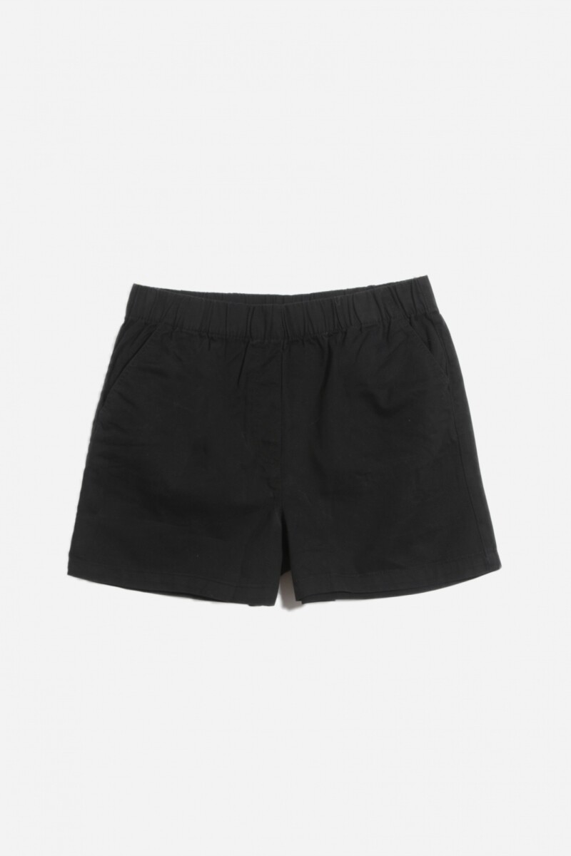 Short tipo gabardina con elastico - Negro 