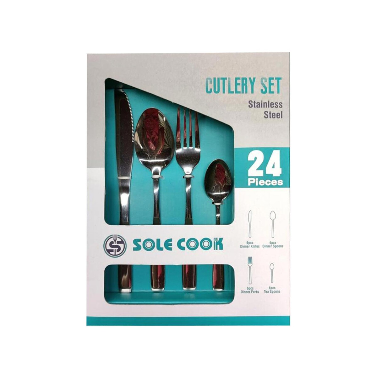 SET - DE CUBIERTOS 24 PI GRIS ACERO INOXIDABLE A169 