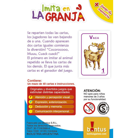 Juego Didactico Infantiles Bontus Imita en la Granja