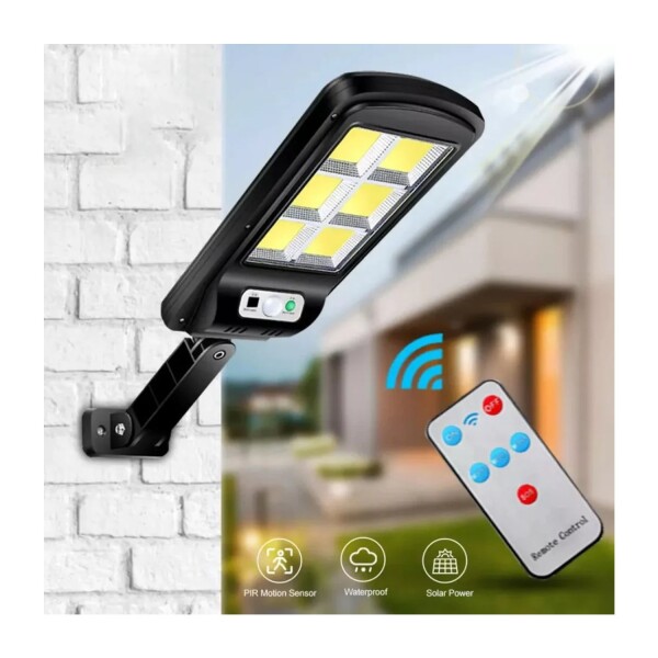 Foco Solar 150 LED Sensor Movimiento Control Remoto Exterior Foco Solar 150 LED Sensor Movimiento Control Remoto Exterior