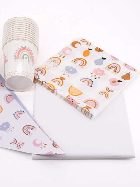 PARTY SET ARCOIRIS BLANCO