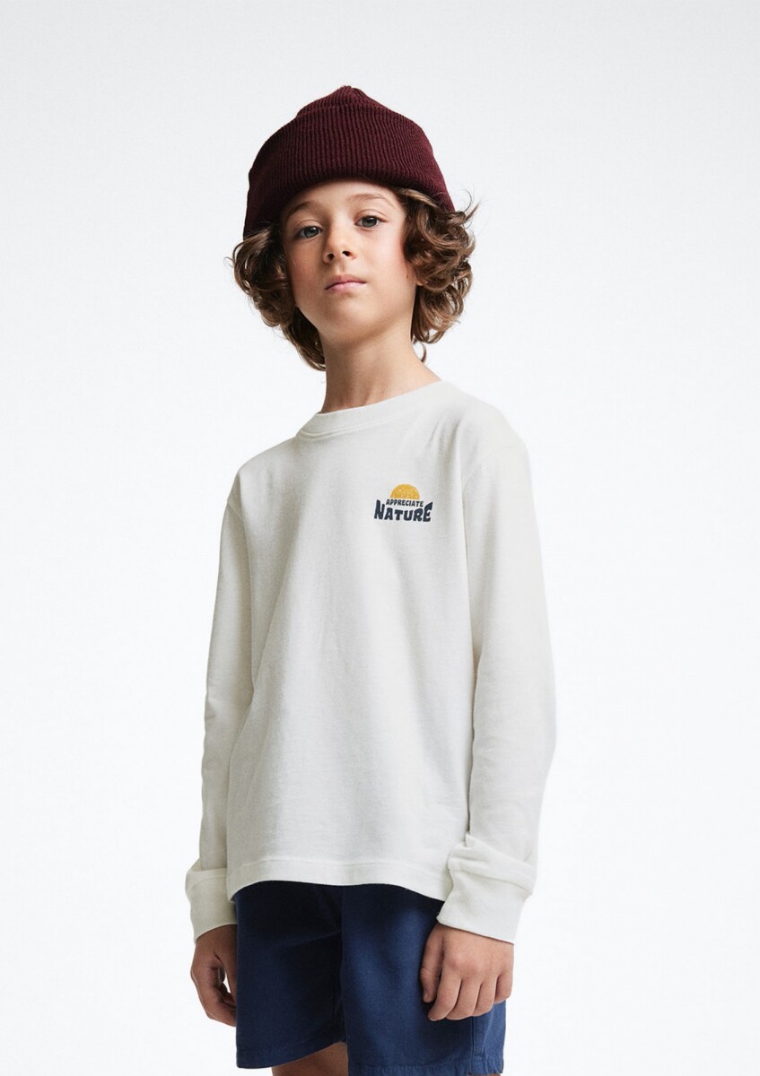 CAMISETA INFANTIL CON ESTAMPA - BEIGE 