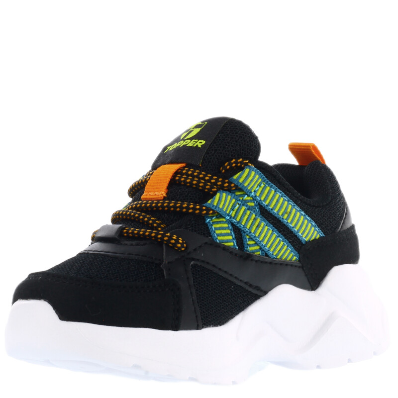 Championes Infantiles Topper Chalpa Kids Negro - Verde - Anaranjado