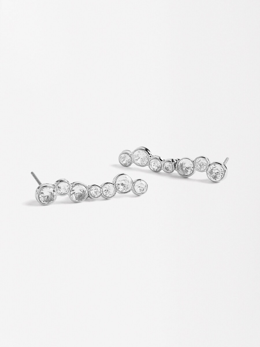 Pendientes Con Circonitas plateado