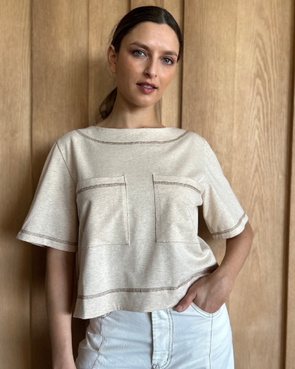 Remera Fresa - Beige Melange 