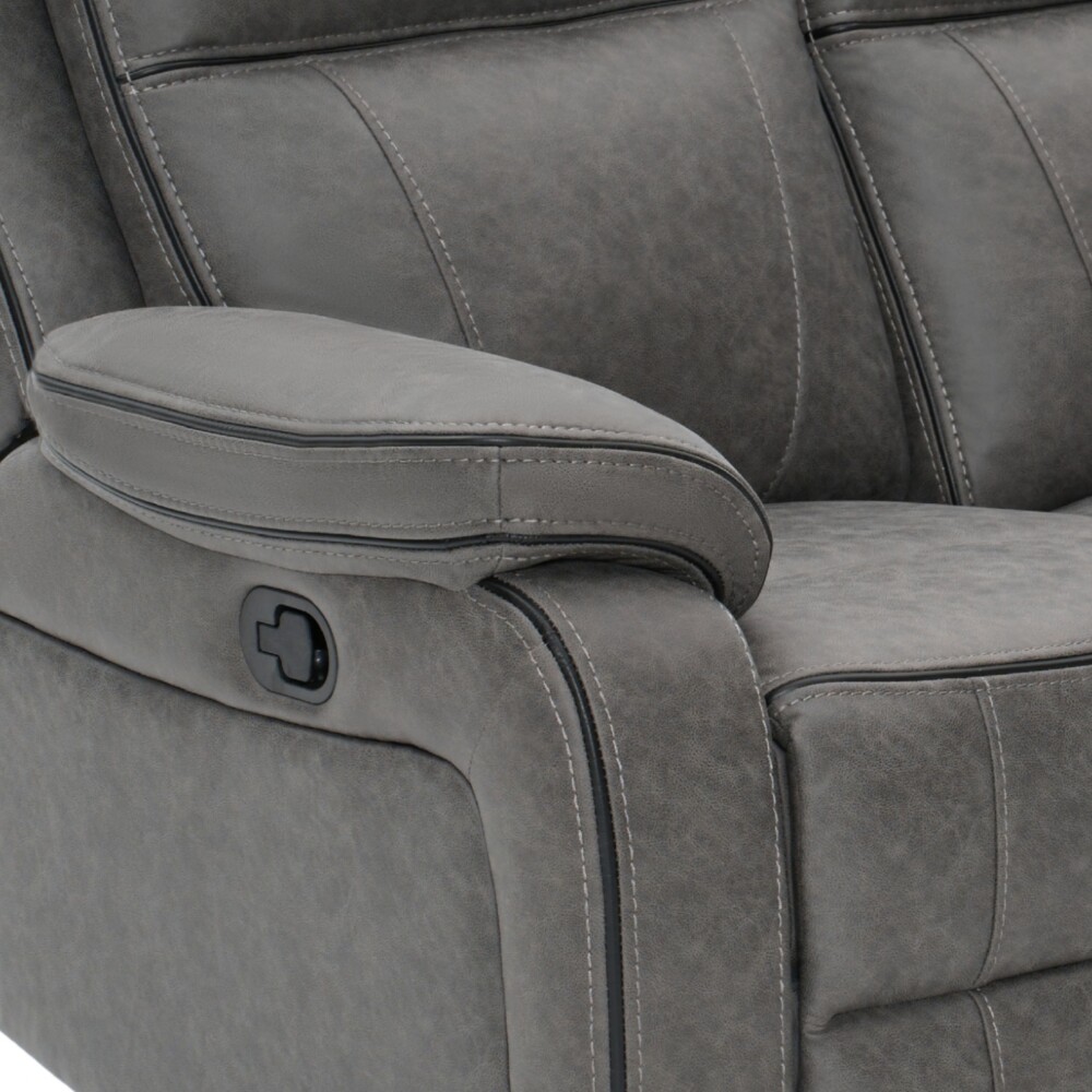 Sillón Recliner Apollo - 2 Cuerpos Marrón Gris