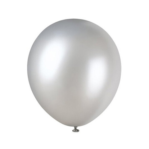 Globo 12" Perlado x10 Plateado