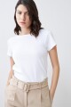 Remera escote bote blanco