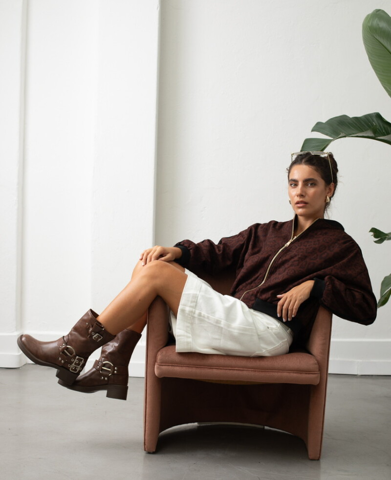 Campera Print gamuza (PRE VENTA) bordó