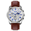 Reloj Skmei 9260BNSI para hombre con correa de cuero Plateado