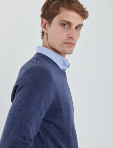 470313 SWEATER V HARRINGTON URBAN Azul Melange