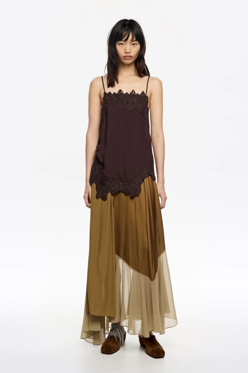 FALDA PATCHWORK Camel