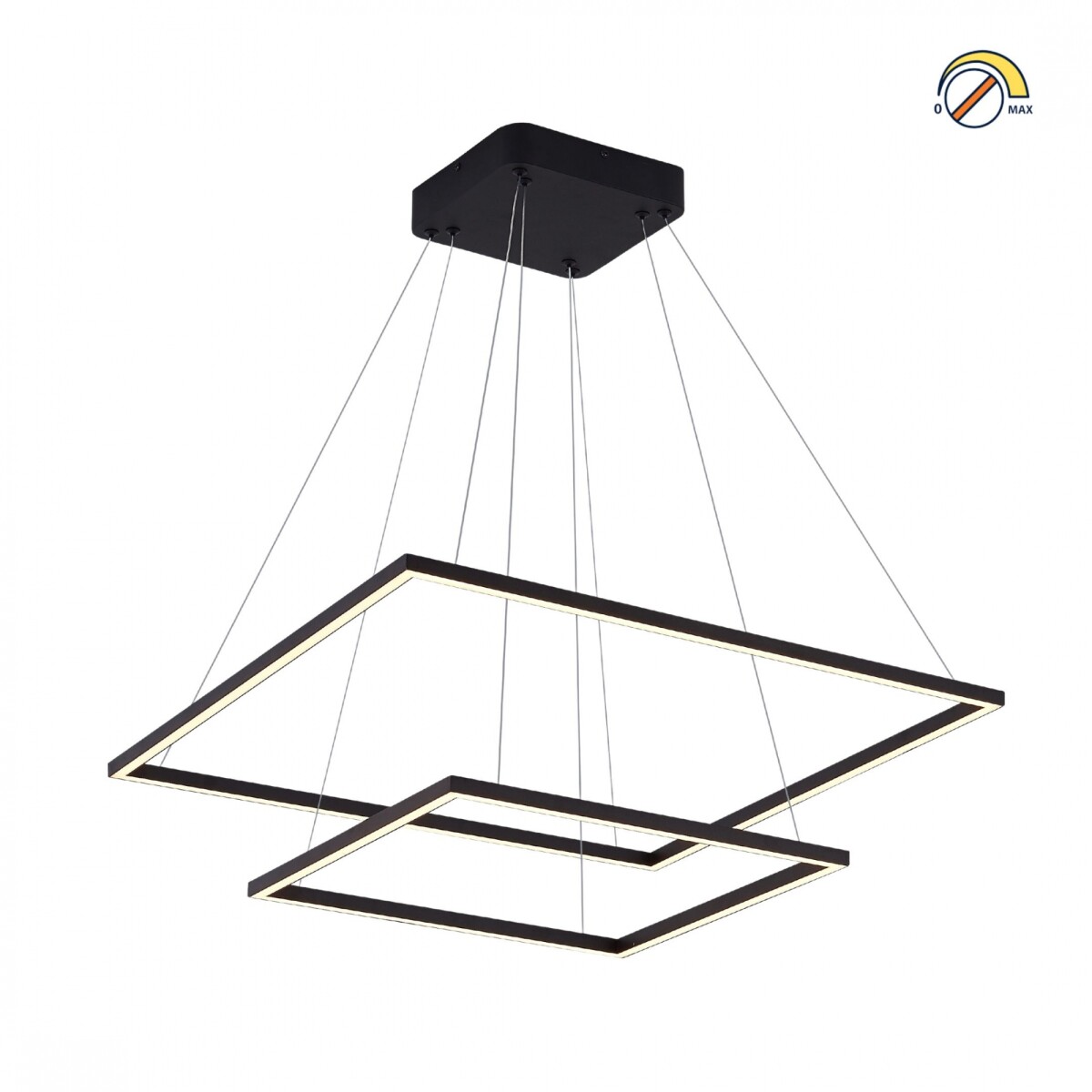 Colgante led dos Marcos 60 + 40cm 70W Dimerizable NEGRO 