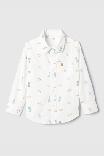 Camisa Poplin Toddler Niño New Off White