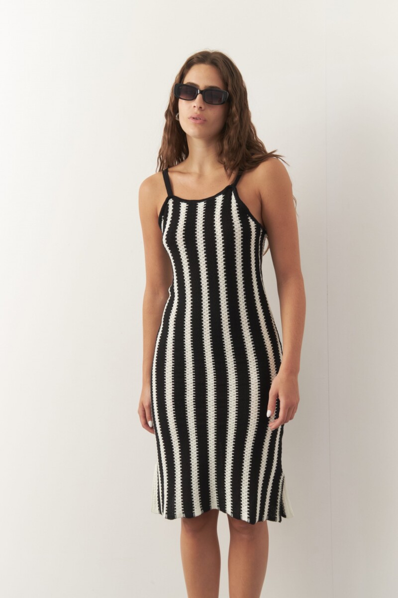 VESTIDO TRIANA Negro/Blanco