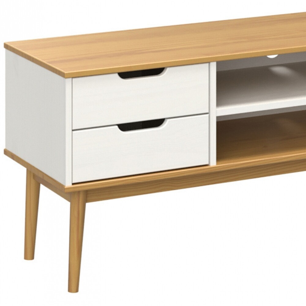 Rack para tv - Linea Nordica Roble/Blanco