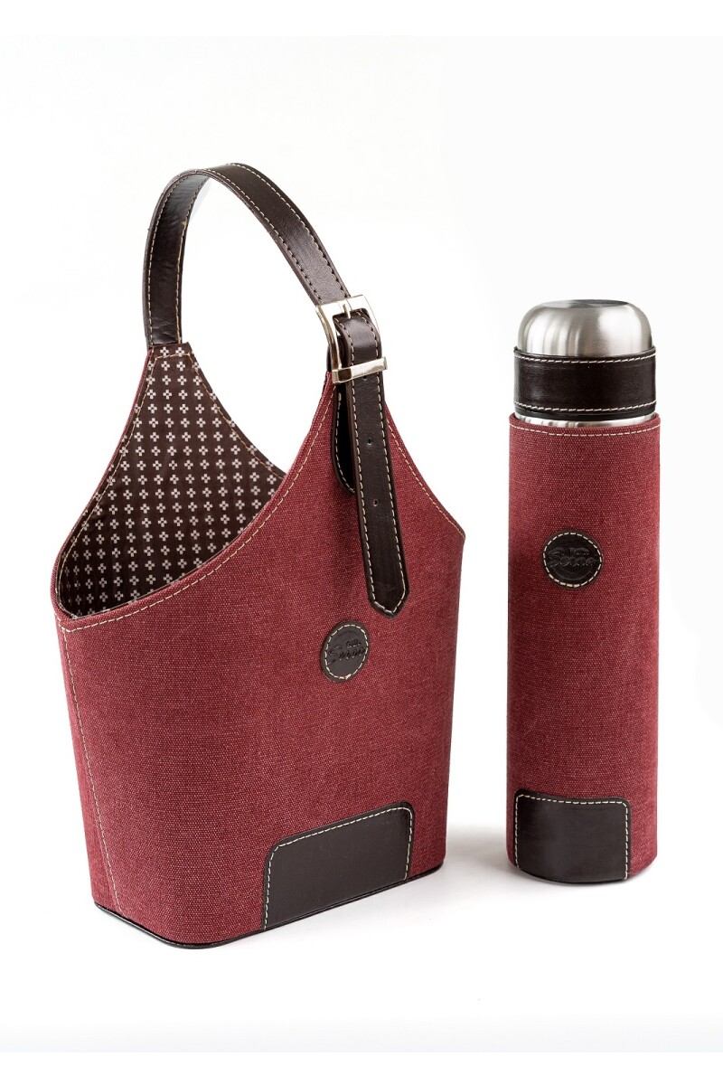 Matera canasto en lona Bordó