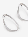Aros Colgantes Largos Metal Aros Colgantes Ovalados - Plateado Rodio
